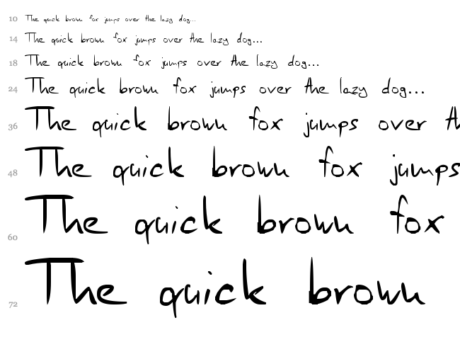 Scrages Handwrite font waterfall